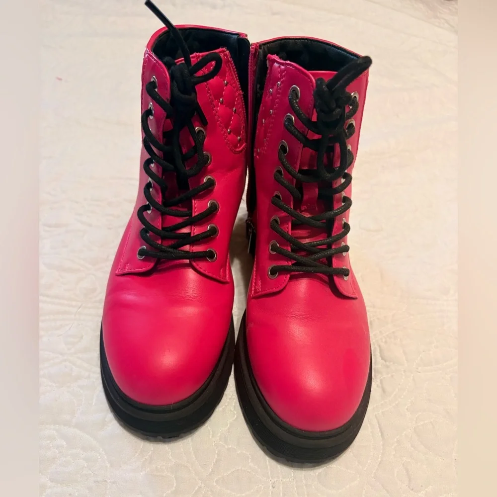 Sonoma Goods For Life Hot Pink Cobrahh Combat Boots-Size 4 Girls